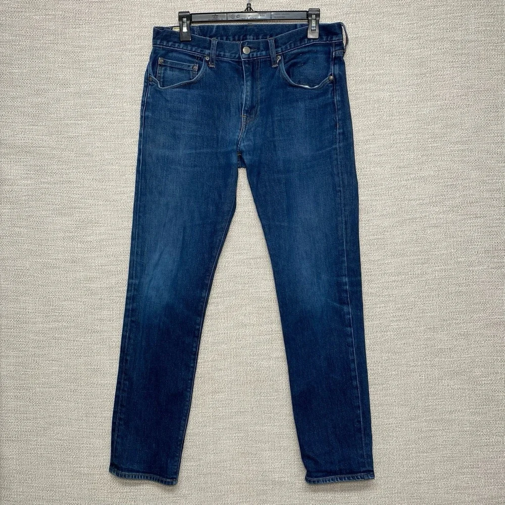 J Crew 484 Slim Jeans 33x32 (33x30.5) Mens Kurabo Japanese Medium Wash - Picture 2 of 8
